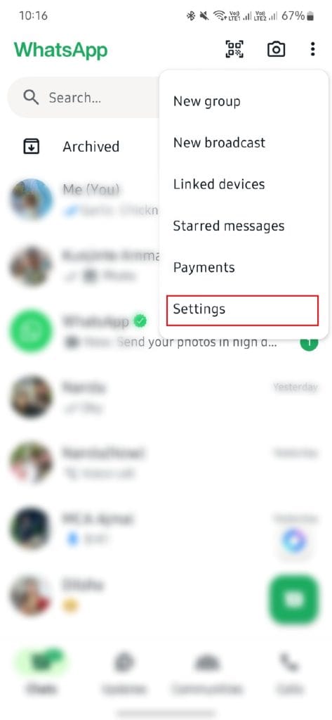 whatsapp settings