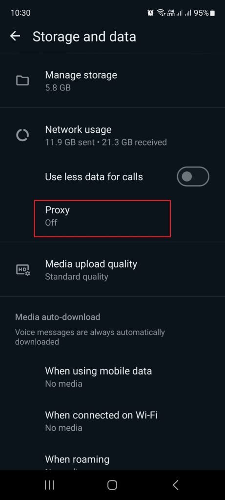 whatsapp set up proxy