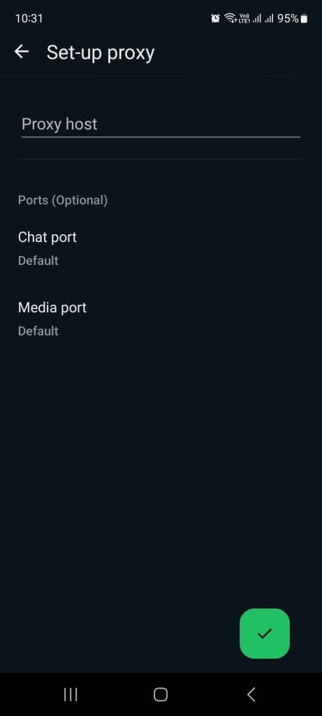 setup proxy in whatsapp