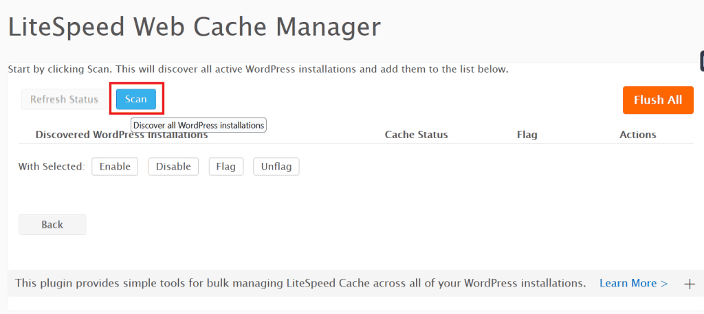 LiteSpeedbWeb Cachhe Manager